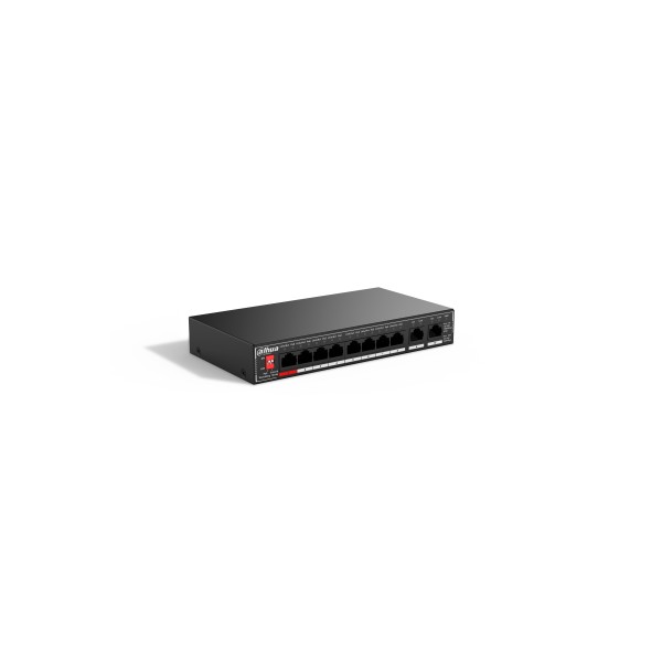 DAHUA SWITCH SG1010P GIGABIT - 8 PORTS POE WATCHDOG + 2 PORTS - 96 WATTS - POE JUSQU A 250 METRES