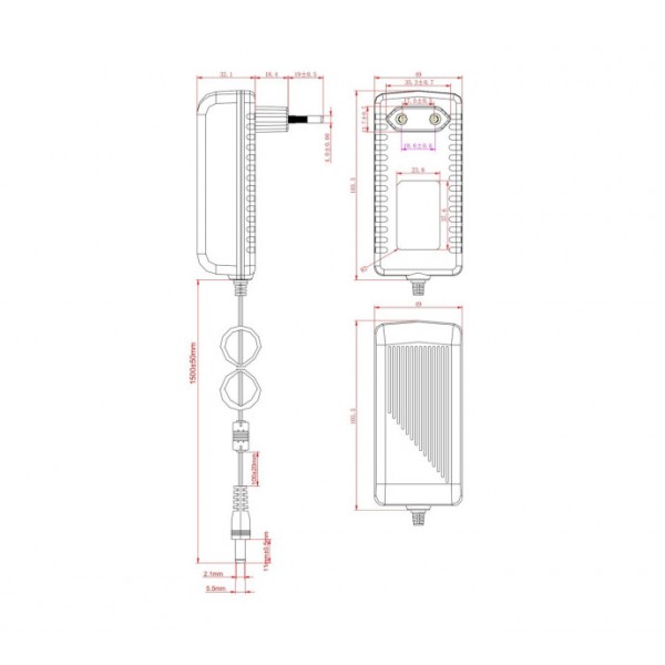 ALIMENTATION POUR CONVERTISSEUR SPF/RJ45 - 5 VOLTS 4 AMPERES